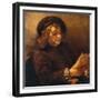 Titus, the Artist's Son, Reading, about 1656/57-Rembrandt van Rijn-Framed Giclee Print