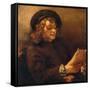 Titus, the Artist's Son, Reading, about 1656/57-Rembrandt van Rijn-Framed Stretched Canvas