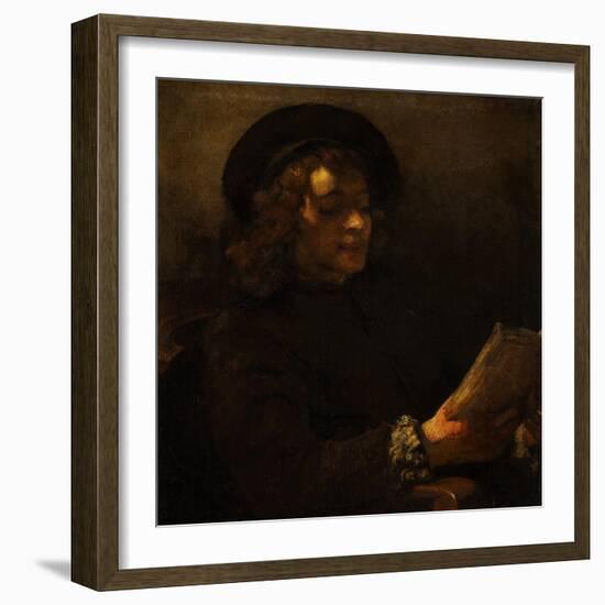 Titus Van Rijn, the Painter's Son, Reading, 1656-57-Rembrandt van Rijn-Framed Giclee Print