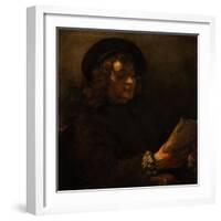 Titus Van Rijn, the Painter's Son, Reading, 1656-57-Rembrandt van Rijn-Framed Giclee Print