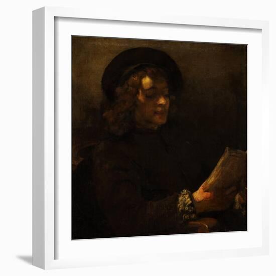 Titus Van Rijn, the Painter's Son, Reading, 1656-57-Rembrandt van Rijn-Framed Giclee Print