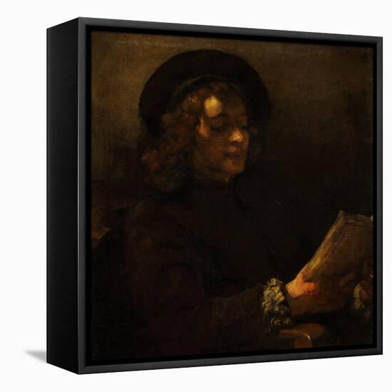 Titus Van Rijn, the Painter's Son, Reading, 1656-57-Rembrandt van Rijn-Framed Stretched Canvas