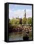 Tivoli Gardens and City Hall Clock Tower, Copenhagen, Denmark, Scandinavia, Europe-Frank Fell-Framed Stretched Canvas