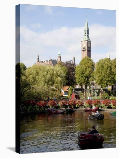 Tivoli Gardens and City Hall Clock Tower, Copenhagen, Denmark, Scandinavia, Europe-Frank Fell-Stretched Canvas