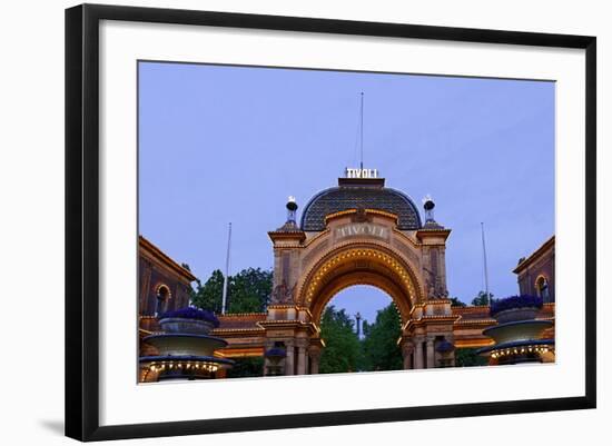 Tivoli, Main Entrance Early in the Evening, Copenhagen, Denmark, Scandinavia-Axel Schmies-Framed Photographic Print