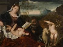 The Holy Family with Saint John-Tiziano Vecelli Titian-Mounted Giclee Print
