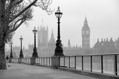 Big Ben & Houses of Parliament, Black and White Photo-tkemot-Stretched Canvas