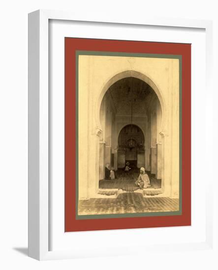 Tlemcen, Interior of the Mosque of Sidi Bou Medina Nave, Algiers-Etienne & Louis Antonin Neurdein-Framed Giclee Print