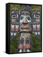 Tlingit Chief Johnson Totem Pole, Ketchikan, Alaska, United States of America, North America-Richard Maschmeyer-Framed Stretched Canvas