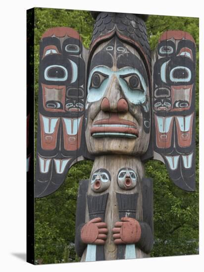 Tlingit Chief Johnson Totem Pole, Ketchikan, Alaska, United States of America, North America-Richard Maschmeyer-Stretched Canvas