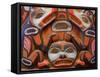 Tlingit Housepost in Sitka National Historical Park, Sitka, Baranof Island, Southeast Alaska, USA-Richard Cummins-Framed Stretched Canvas