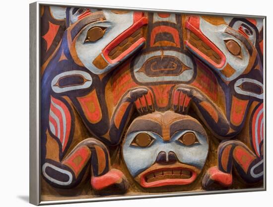 Tlingit Housepost in Sitka National Historical Park, Sitka, Baranof Island, Southeast Alaska, USA-Richard Cummins-Framed Photographic Print