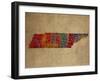 TN Colorful Counties-Red Atlas Designs-Framed Giclee Print