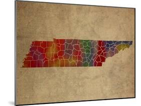 TN Colorful Counties-Red Atlas Designs-Mounted Giclee Print