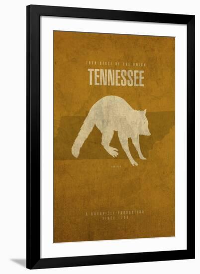 TN State Minimalist Posters-Red Atlas Designs-Framed Giclee Print