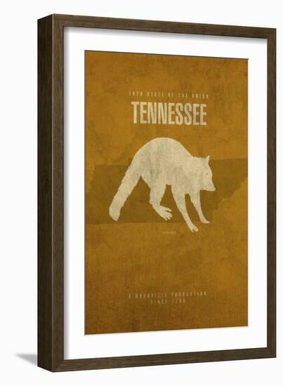 TN State Minimalist Posters-Red Atlas Designs-Framed Giclee Print