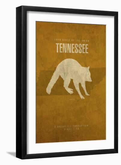 TN State Minimalist Posters-Red Atlas Designs-Framed Giclee Print