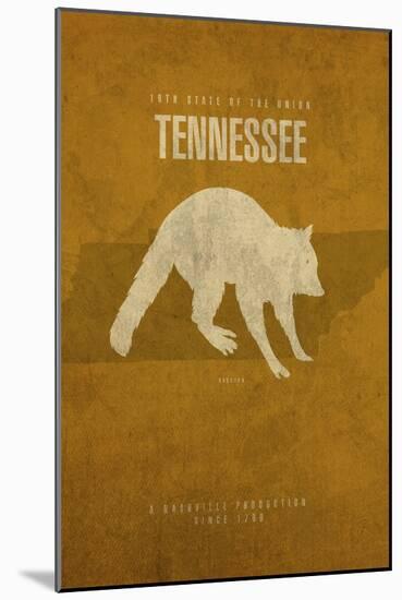 TN State Minimalist Posters-Red Atlas Designs-Mounted Giclee Print