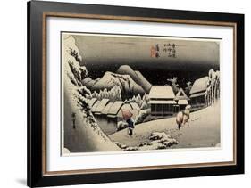 Tnight Snow, Kanbara, C. 1833-Utagawa Hiroshige-Framed Giclee Print