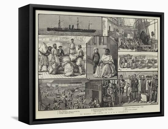 To Bombay and China on a P and O Steamship-null-Framed Stretched Canvas