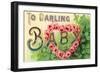 To Darling Baby, Floral Lettering-null-Framed Art Print