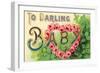 To Darling Baby, Floral Lettering-null-Framed Art Print