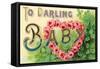 To Darling Baby, Floral Lettering-null-Framed Stretched Canvas