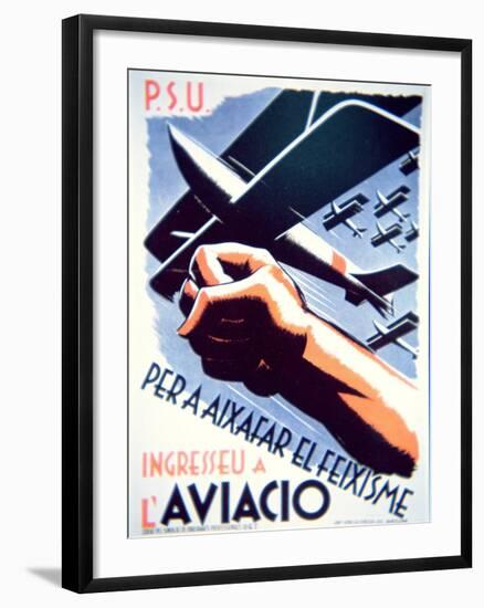 To Defeat Fascism Join the Air Force', Republican Poster, 1937-null-Framed Giclee Print