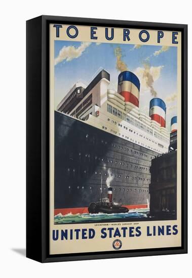 To Europe United States Lines Poster-null-Framed Stretched Canvas