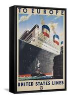 To Europe United States Lines Poster-null-Framed Stretched Canvas