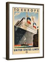 To Europe - United States Lines-null-Framed Giclee Print