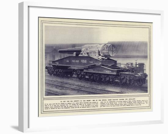 To Get the Big Krupp's to the Front, One of the Special Essen Railway Wagons for Artillery-null-Framed Photographic Print