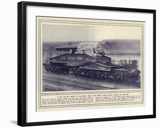 To Get the Big Krupp's to the Front, One of the Special Essen Railway Wagons for Artillery-null-Framed Photographic Print