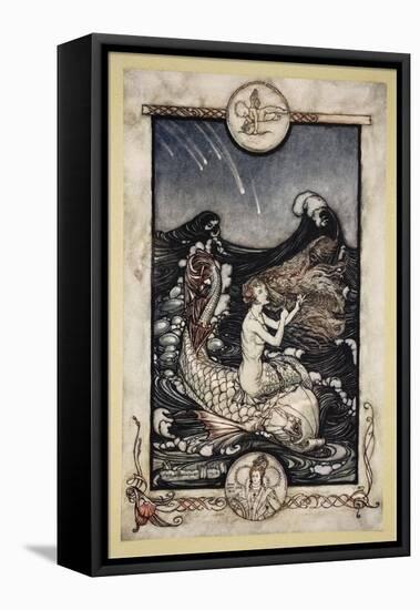 To Hear the Sea-Maids Music, Illustration from 'Midsummer Nights Dream' by William Shakespeare 1908-Arthur Rackham-Framed Stretched Canvas