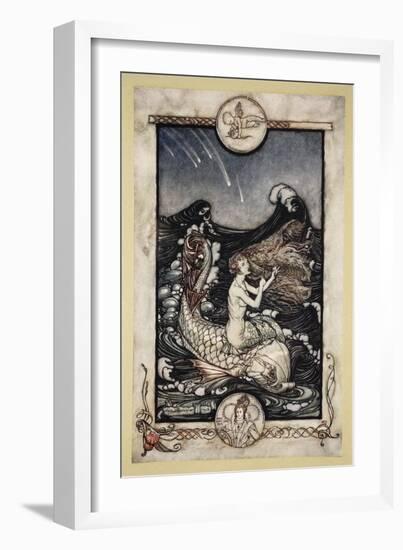 To Hear the Sea-Maids Music, Illustration from 'Midsummer Nights Dream' by William Shakespeare 1908-Arthur Rackham-Framed Giclee Print
