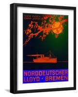 To India, China, Japan', Poster Advertising the North German Lloyd Line, 1901-null-Framed Giclee Print
