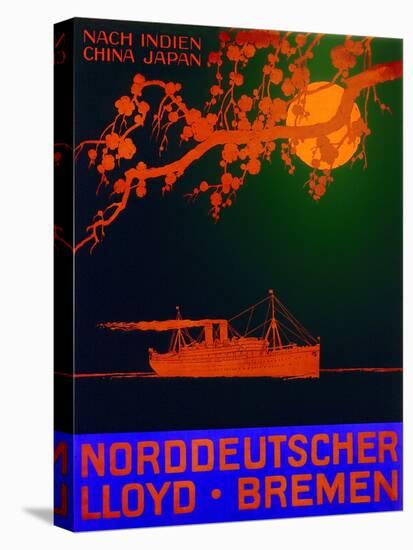 To India, China, Japan', Poster Advertising the North German Lloyd Line, 1901-null-Stretched Canvas
