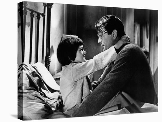 To Kill a Mockingbird, from Left: Mary Badham, Gregory Peck, 1962-null-Stretched Canvas