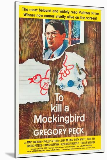 To Kill a Mockingbird, Gregory Peck, 1962-null-Mounted Art Print