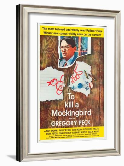 To Kill a Mockingbird, Gregory Peck, 1962-null-Framed Art Print