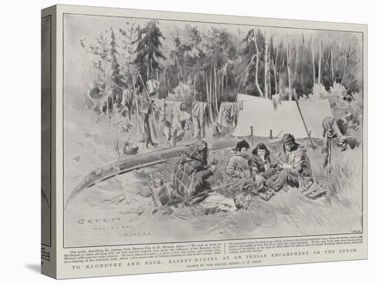 To Klondyke and Back, Basket-Making at an Indian Encampment on the Yukon-Charles Edwin Fripp-Stretched Canvas
