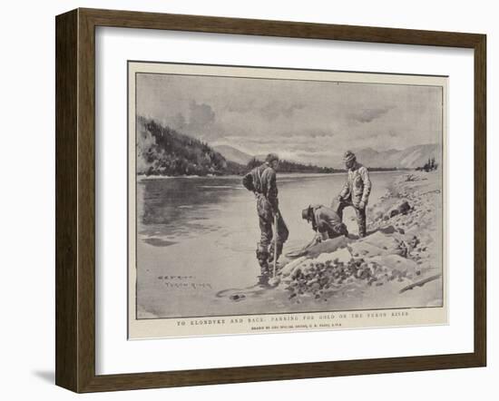 To Klondyke and Back, Panning for Gold on the Yukon River-Charles Edwin Fripp-Framed Giclee Print