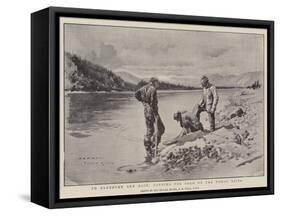 To Klondyke and Back, Panning for Gold on the Yukon River-Charles Edwin Fripp-Framed Stretched Canvas