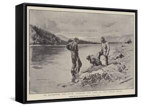 To Klondyke and Back, Panning for Gold on the Yukon River-Charles Edwin Fripp-Framed Stretched Canvas