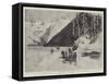 To Klondyke for Gold, View Below the Canon on the Stikine River-Charles Edwin Fripp-Framed Stretched Canvas