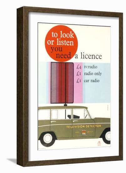 To Look or Listen You Need a Licence-Sharland Dick and Philip Negus-Framed Art Print