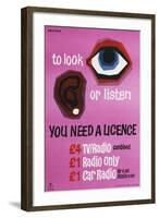 To Look or Listen You Need a Licence-Kenneth Bromfield-Framed Art Print