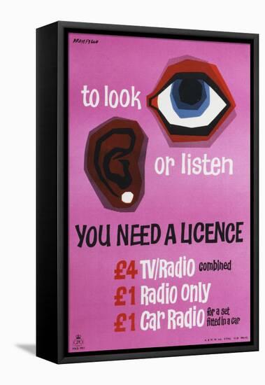 To Look or Listen You Need a Licence-Kenneth Bromfield-Framed Stretched Canvas