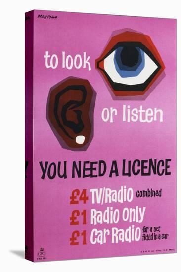 To Look or Listen You Need a Licence-Kenneth Bromfield-Stretched Canvas