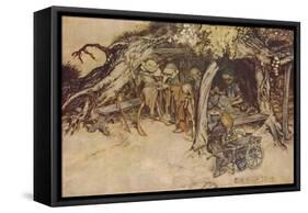 'To Make My Small Elves Coats', 1908, (1923)-Arthur Rackham-Framed Stretched Canvas